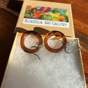 Glass hoop Grand Marnier Earrings